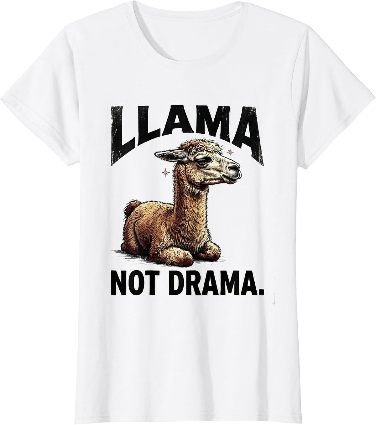 Llama Not Drama Funny Llama Alpaca Lover Gift T-Shirt - White