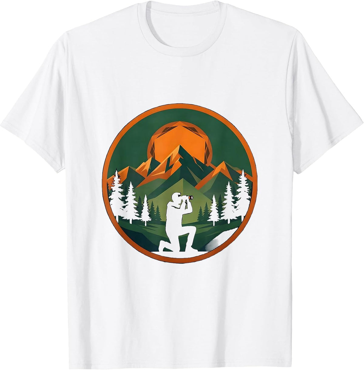 Men's Camo Hunter Glassing Ridge Hunting Graphic T-Shirt - White
