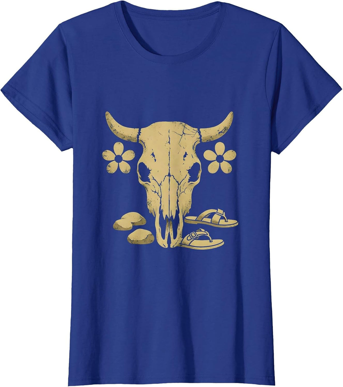 Women's Adventure-Ready Sandal Hiker Rocky Stream Crossing T-Shirt - Royal Blue