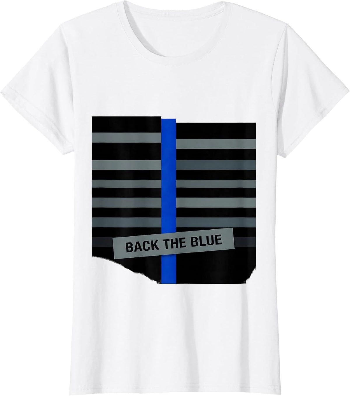 Back The Blue Thin Blue Line Police Support Officer Gift T-Shirt - White