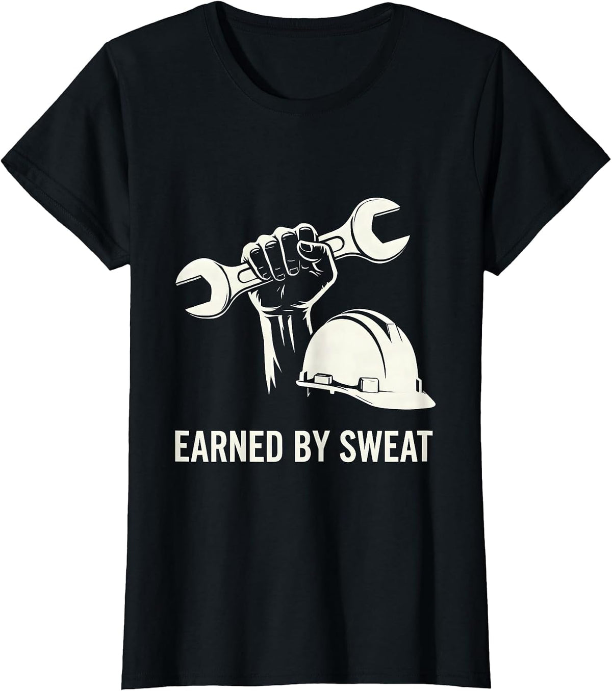 earned by sweat Union Strong Skilled Worker Labor Pride T-Shirt - Black
