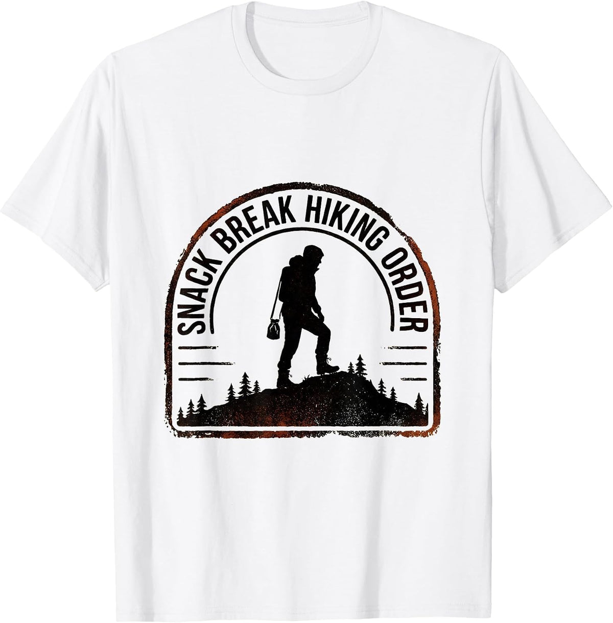 Men's Snack Break Hiking Order Funny Hiker Outdoor Humor T-Shirt - White