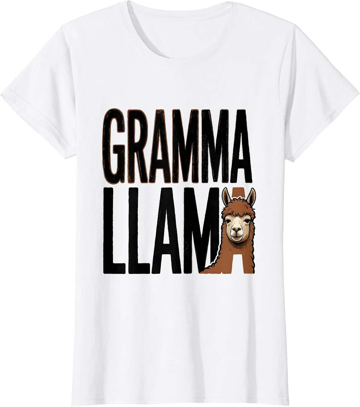 Women's Gramma Llama Funny Llama Alpaca Lover Gift Typography T-Shirt - White