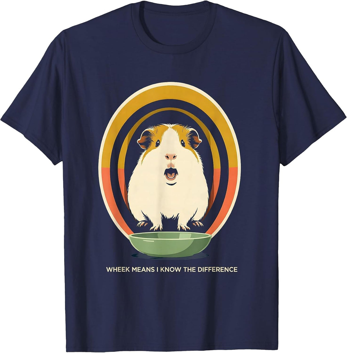Men's Wheek Means I Know The Difference Funny Guinea Pig Lover Pet T-Shirt - Navy Blue