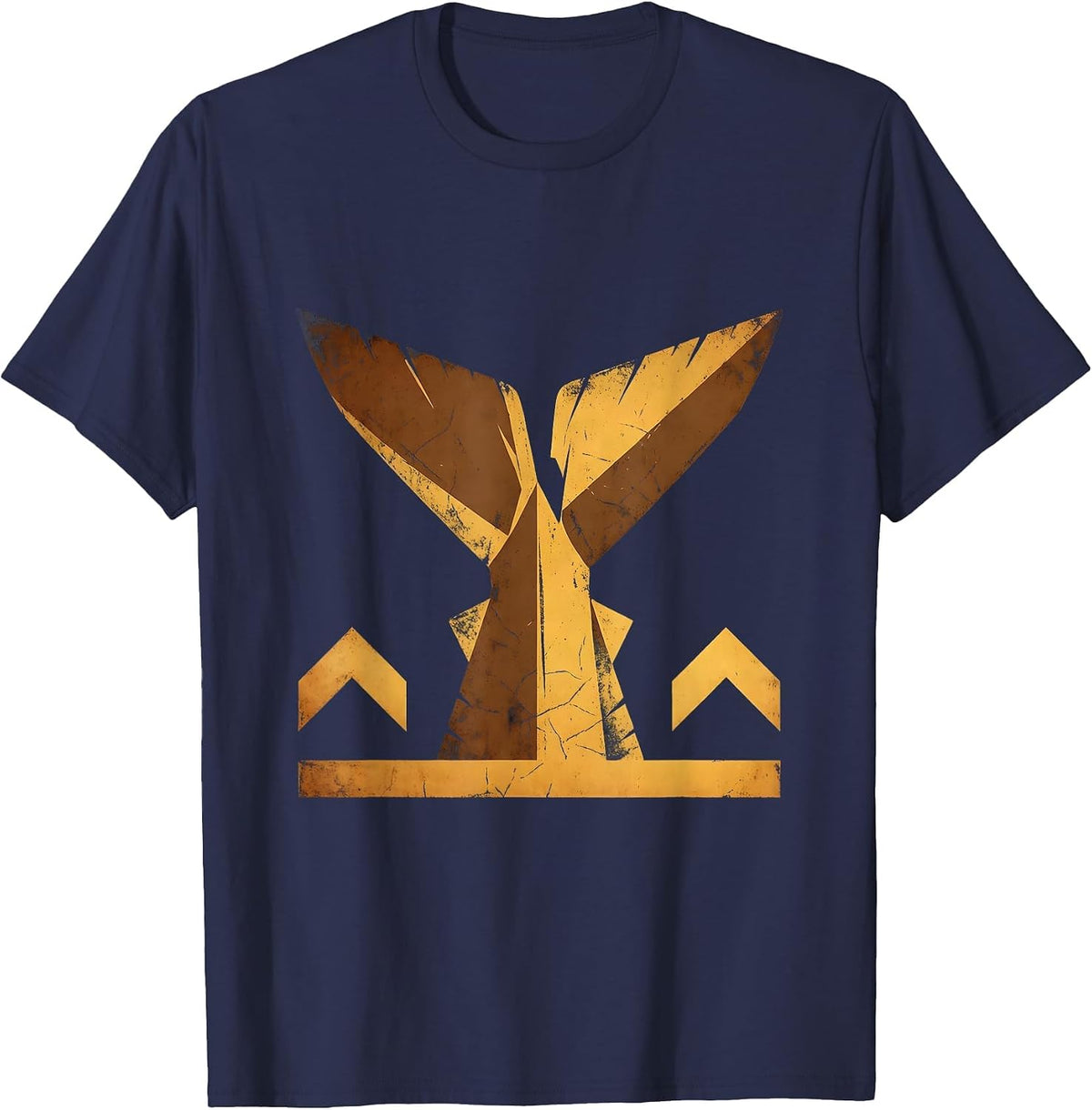 Men's Alaska Halibut Tail Ocean Surface Graphic T-Shirt - Navy Blue