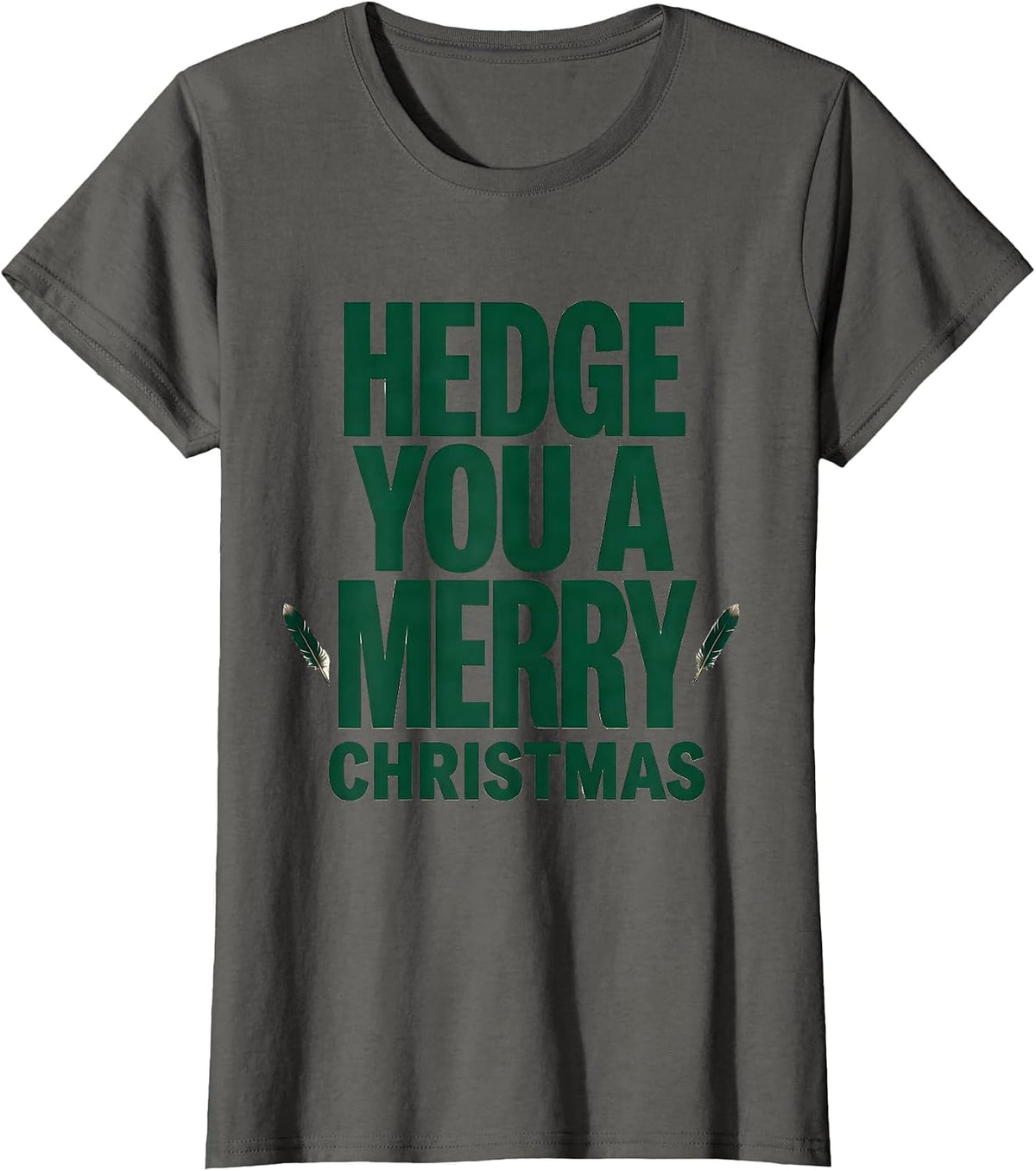Women's Hedge You A Merry Christmas Cute Hedgehog Lover Funny T-Shirt - Asphalt Grey