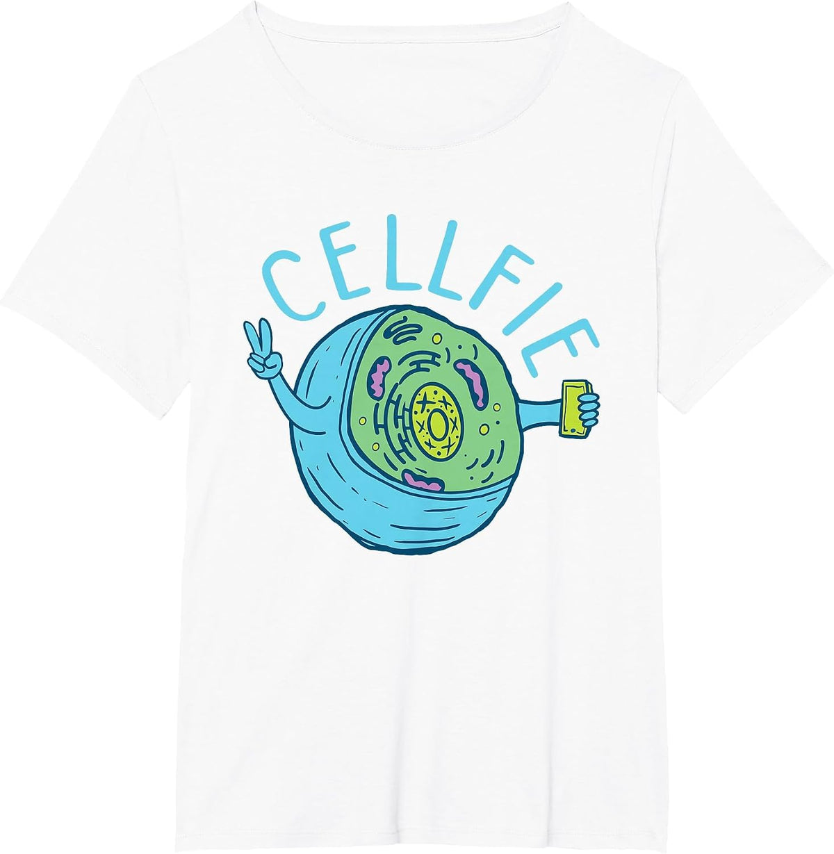 Cellfie - Funny Biologist Biology Student Cell Science T-Shirt - White