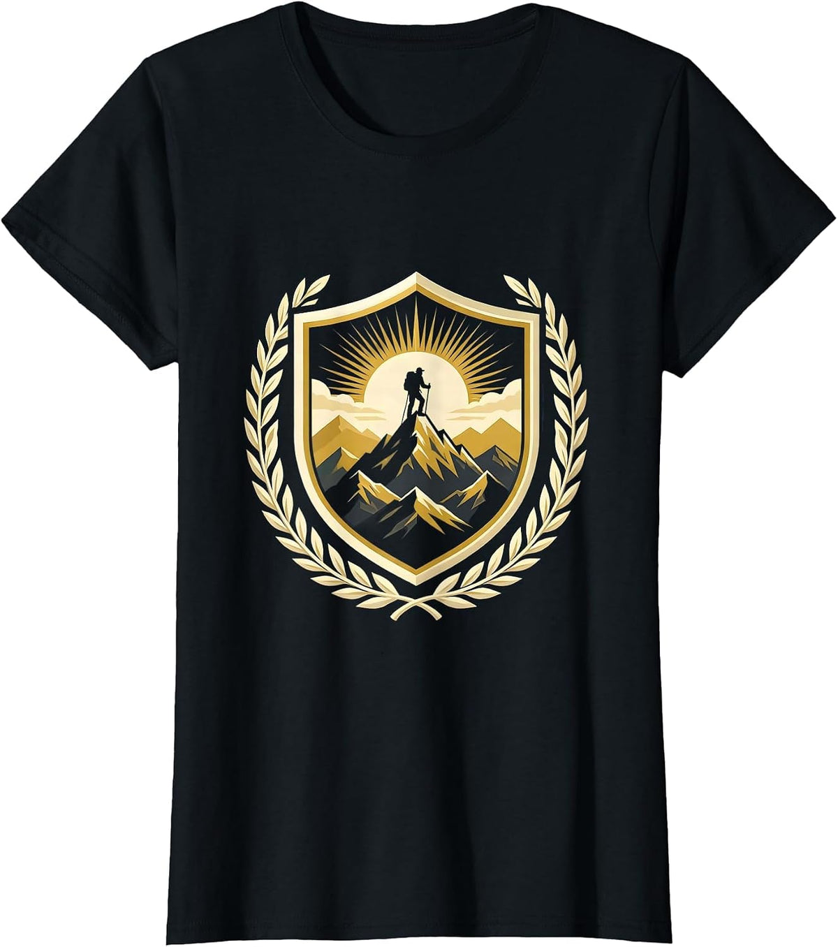 Trailblazer Lone Hiker Mountain Ridge Silhouette T-Shirt - Black