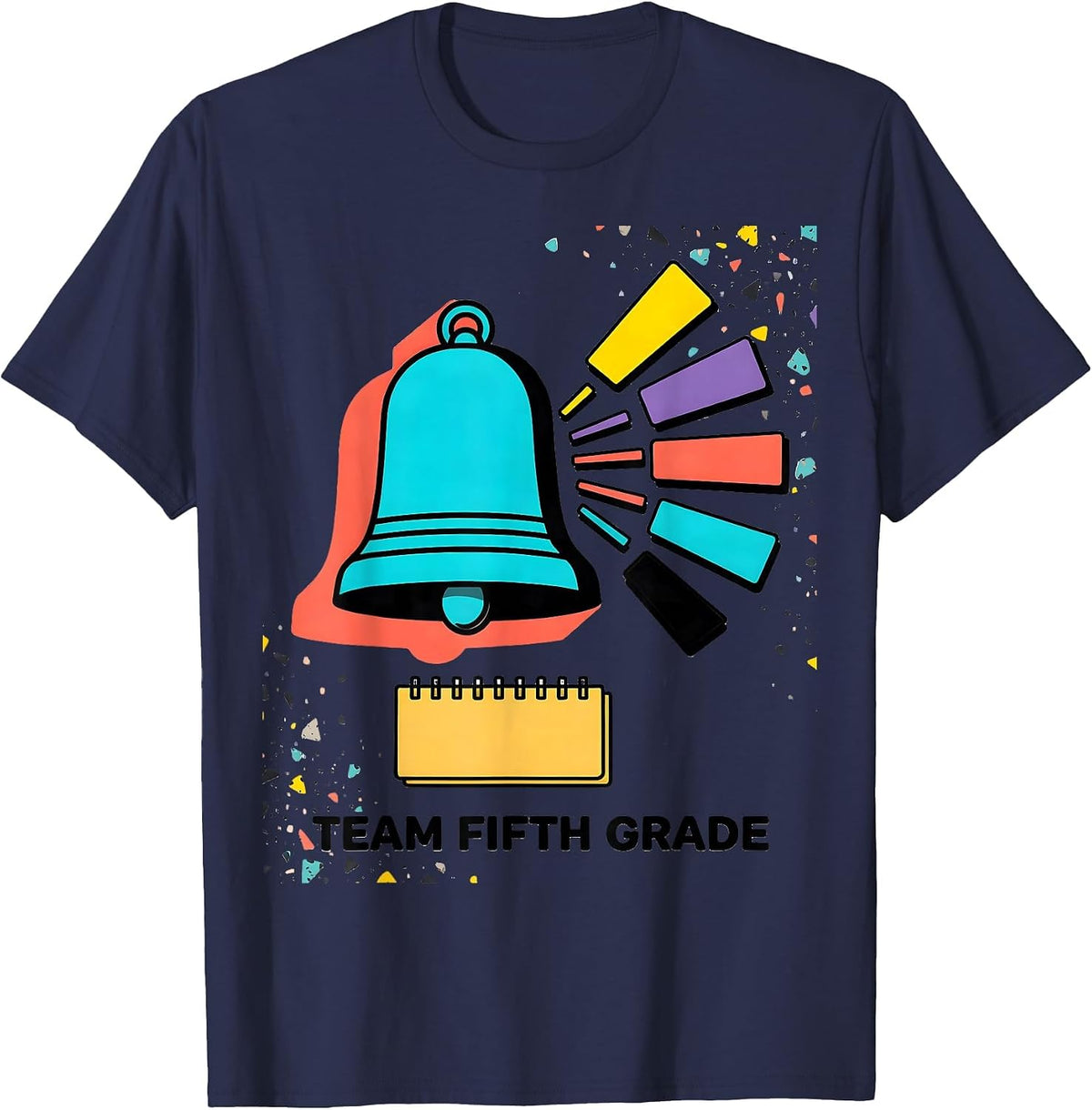 Team Fifth Grade Memphis Postmodern Back To School Student T-Shirt - Navy Blue