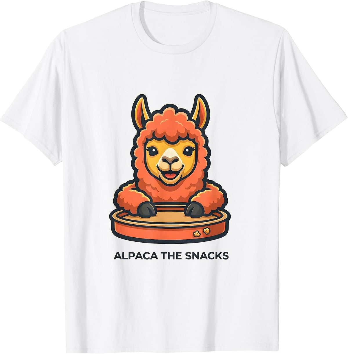 Men's Alpaca The Snacks Funny Alpaca Lover Snack Humor T-Shirt - White