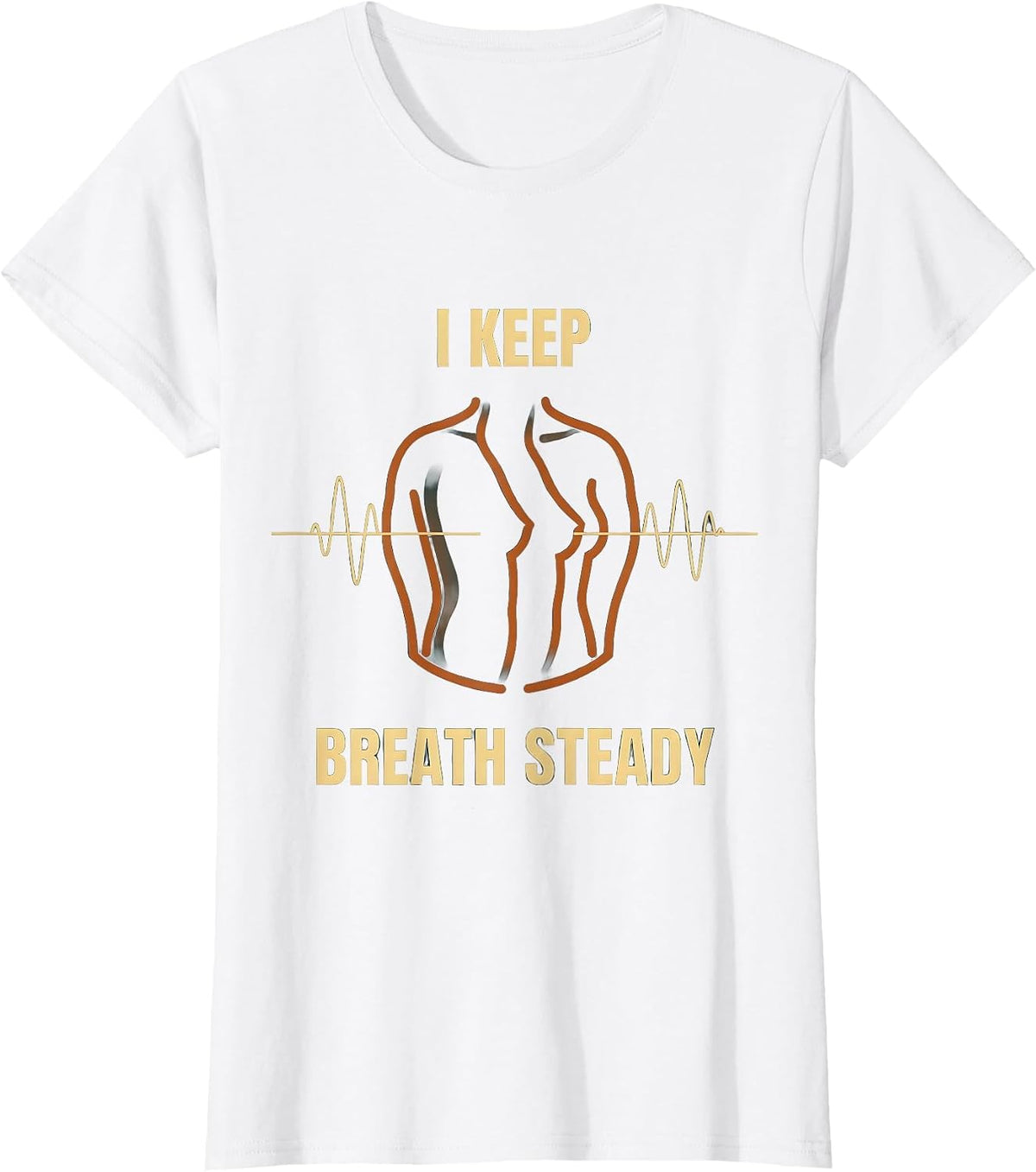 Women's I Keep Breath Steady Editorial Conceptual Respiratory T-Shirt - White