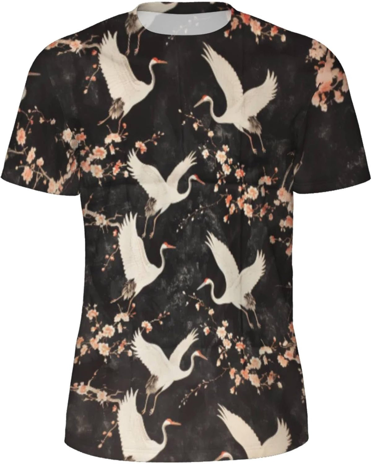 3D Pattern Print T-Shirt Breathable Cool Lightweight Flexible Easy to Match Diverse and Stylish - Flowers Cranes Animal