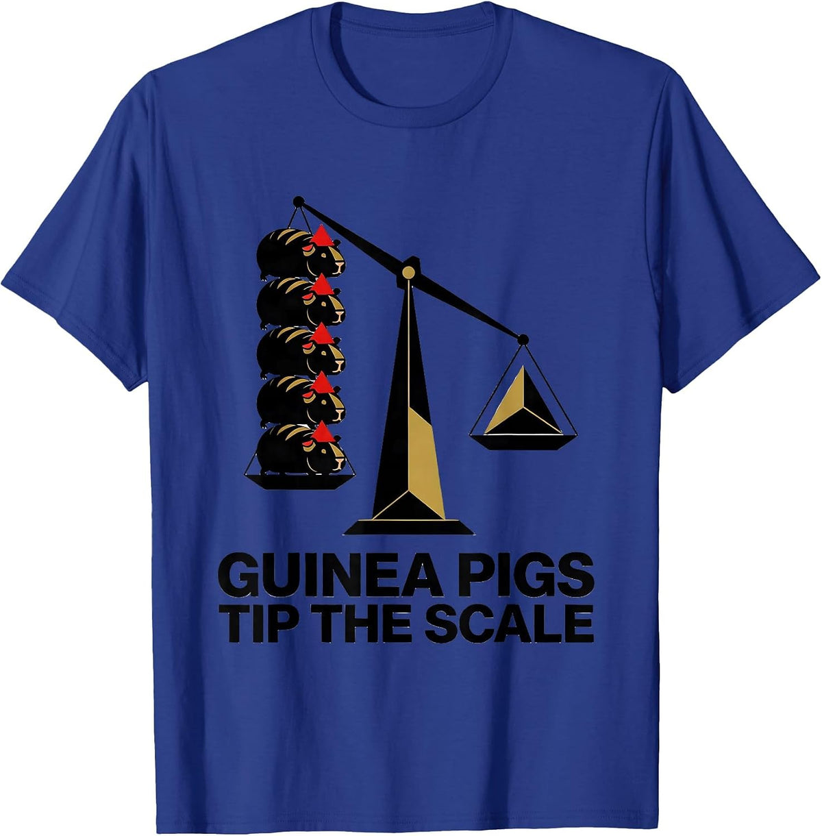 Men's Guinea Pigs Tip The Scale Geometric Guinea Pig Christmas T-Shirt - Royal Blue