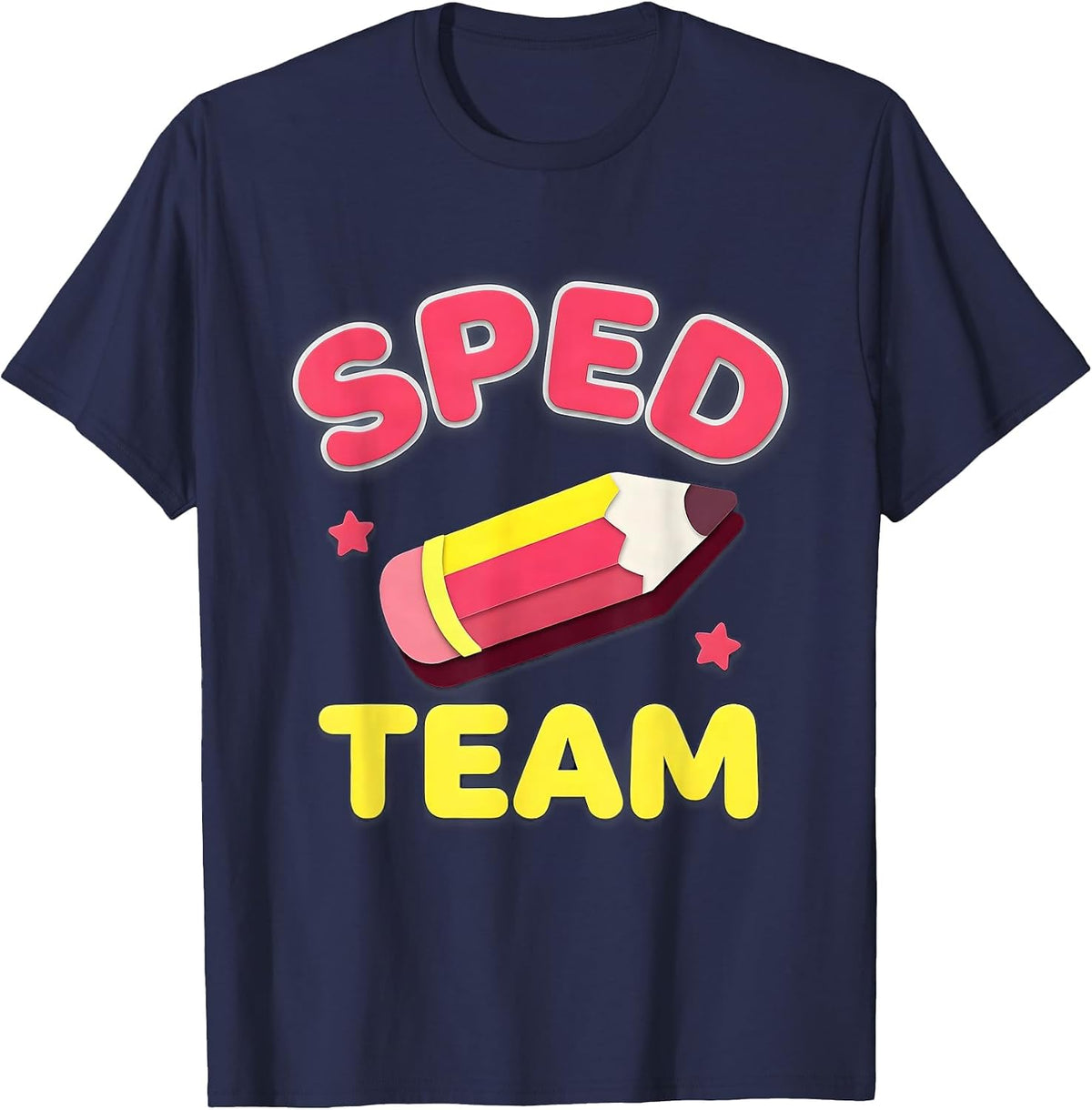 SPED Team Funny Teacher Crew Back To School First Day T-Shirt - Navy Blue