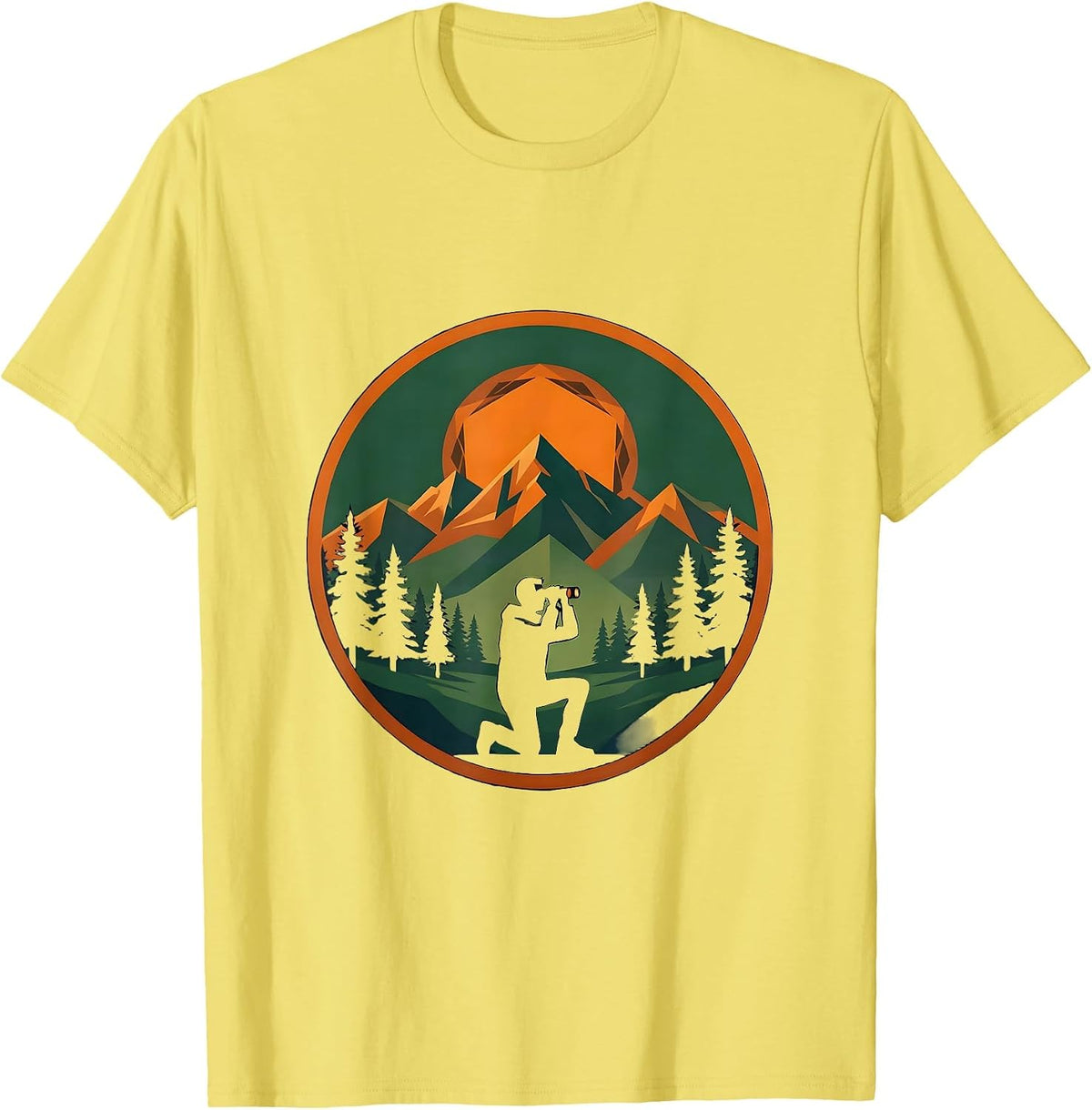 Men's Camo Hunter Glassing Ridge Hunting Graphic T-Shirt - Lemon Yellow