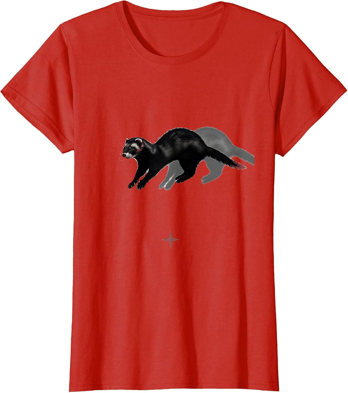 Ferret War Dance Minimalist Funny Ferret Lover Gift T-Shirt - Red