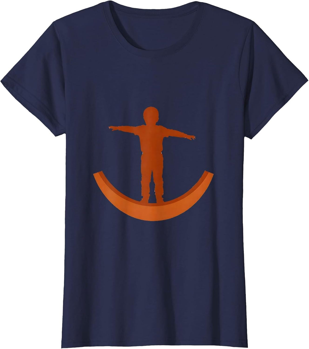 Women's Occupational Therapy Child Wobble Board Balance T-Shirt - Navy Blue