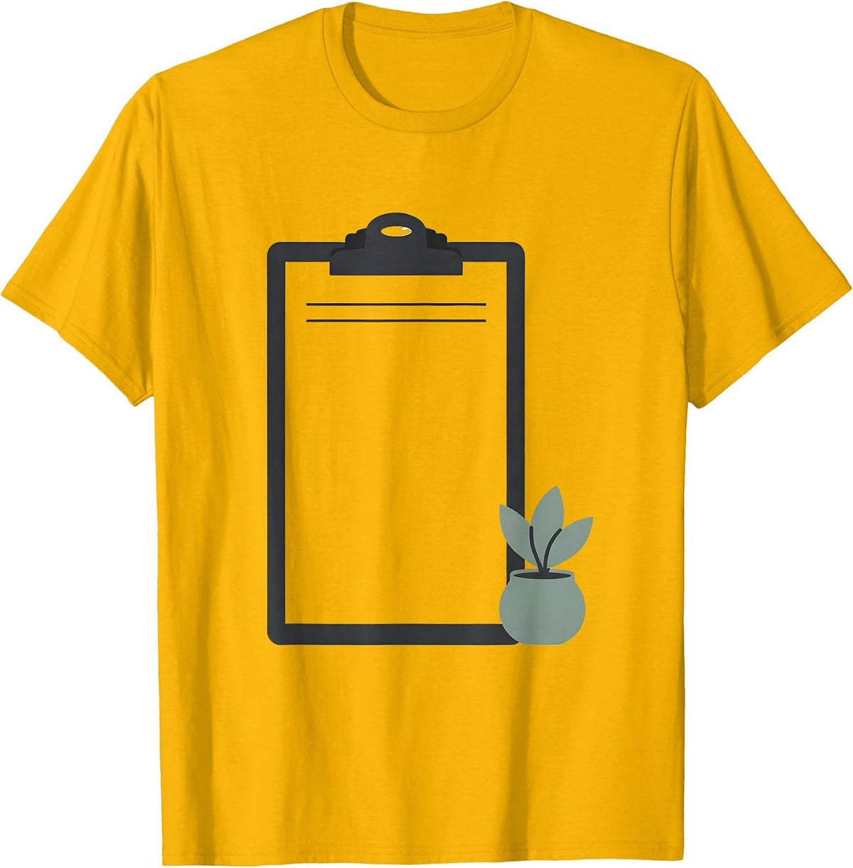 Blank Clipboard Minimalist Mental Health Counselor Gift T-Shirt - Golden Yellow