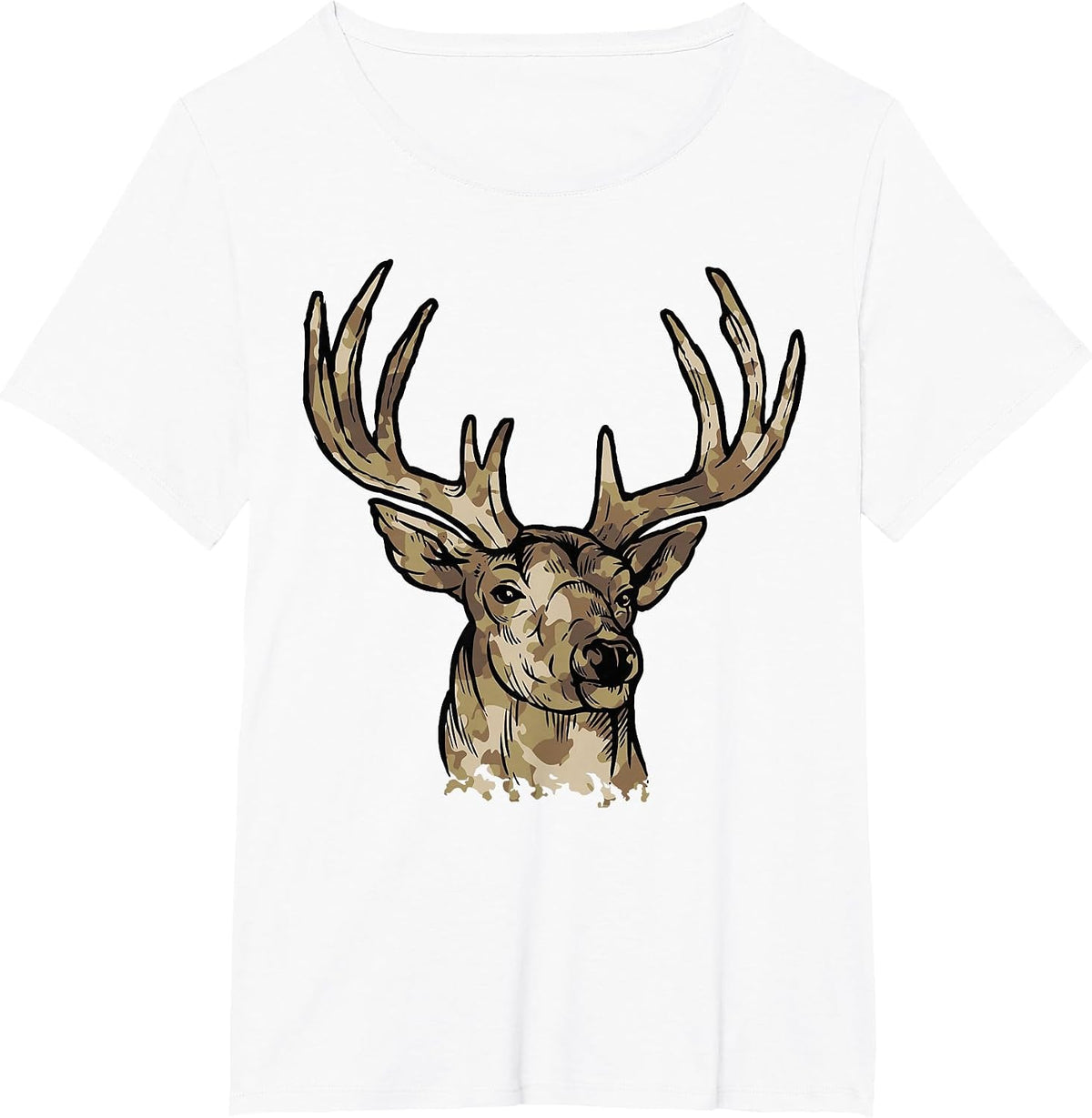 Deer Gear for Hunters Camo Whitetail Buck T-Shirt - White