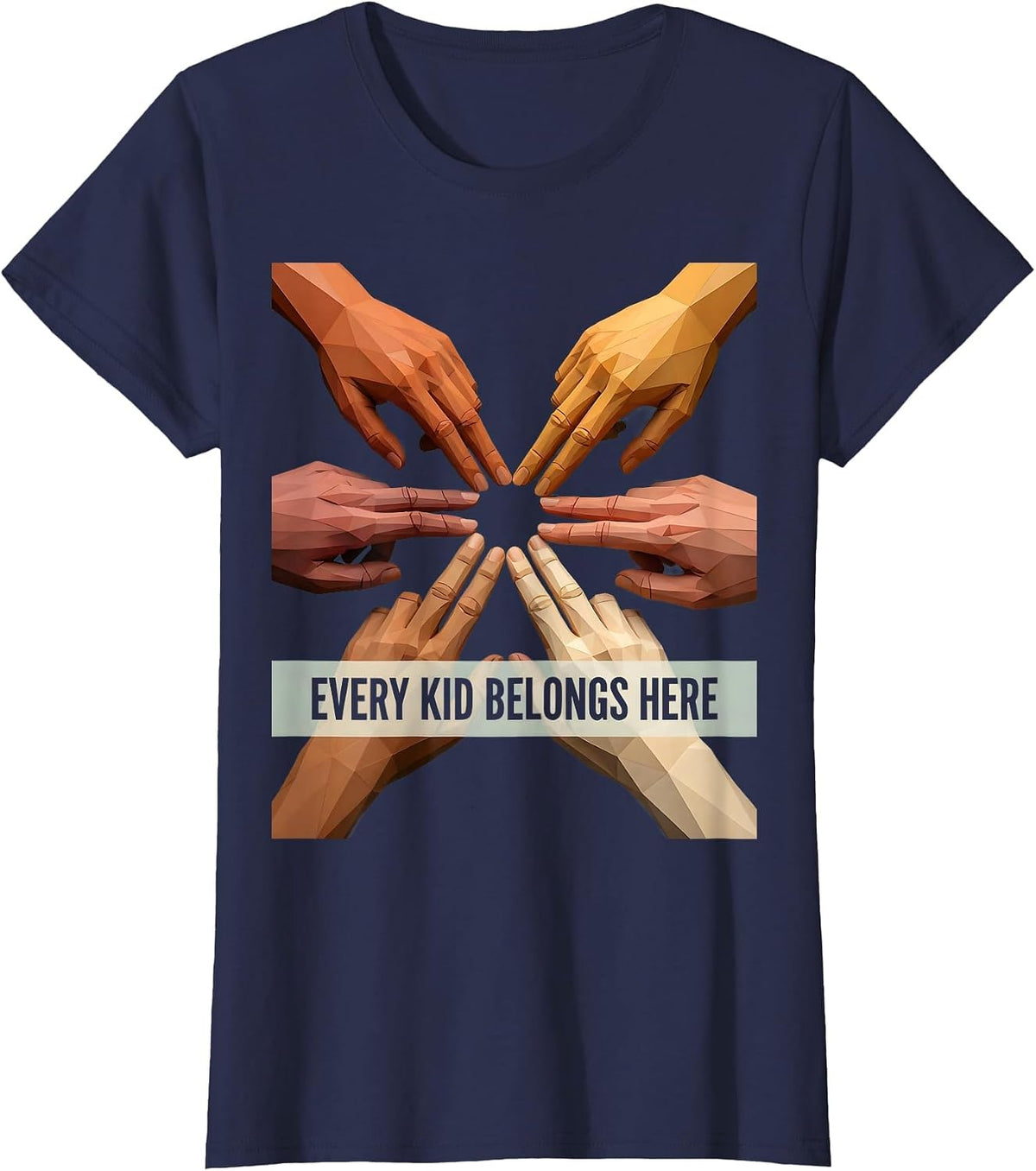 Women's Every Kid Belongs Here Special Education Design T-Shirt - Navy Blue