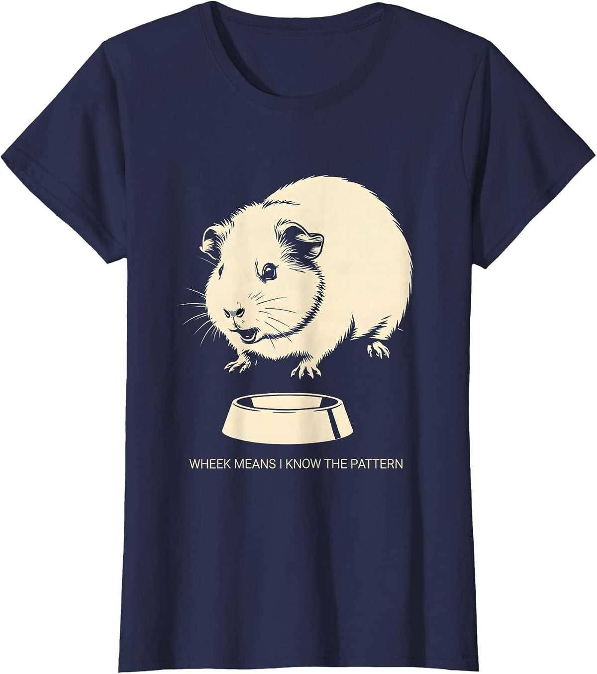 Women's Wheek Means I Know The Pattern Funny Guinea Pig Lover Pet T-Shirt - Navy Blue