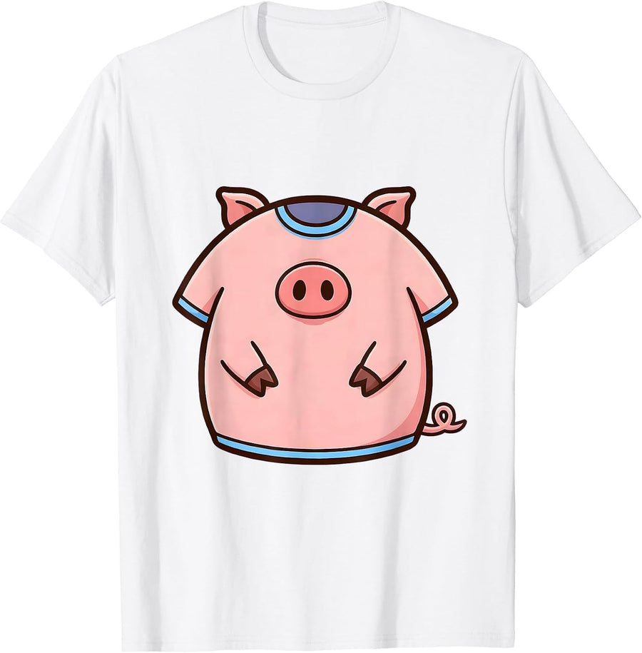 Men's Pig Costume Cute Kawaii Family Matching Halloween T-Shirt - White