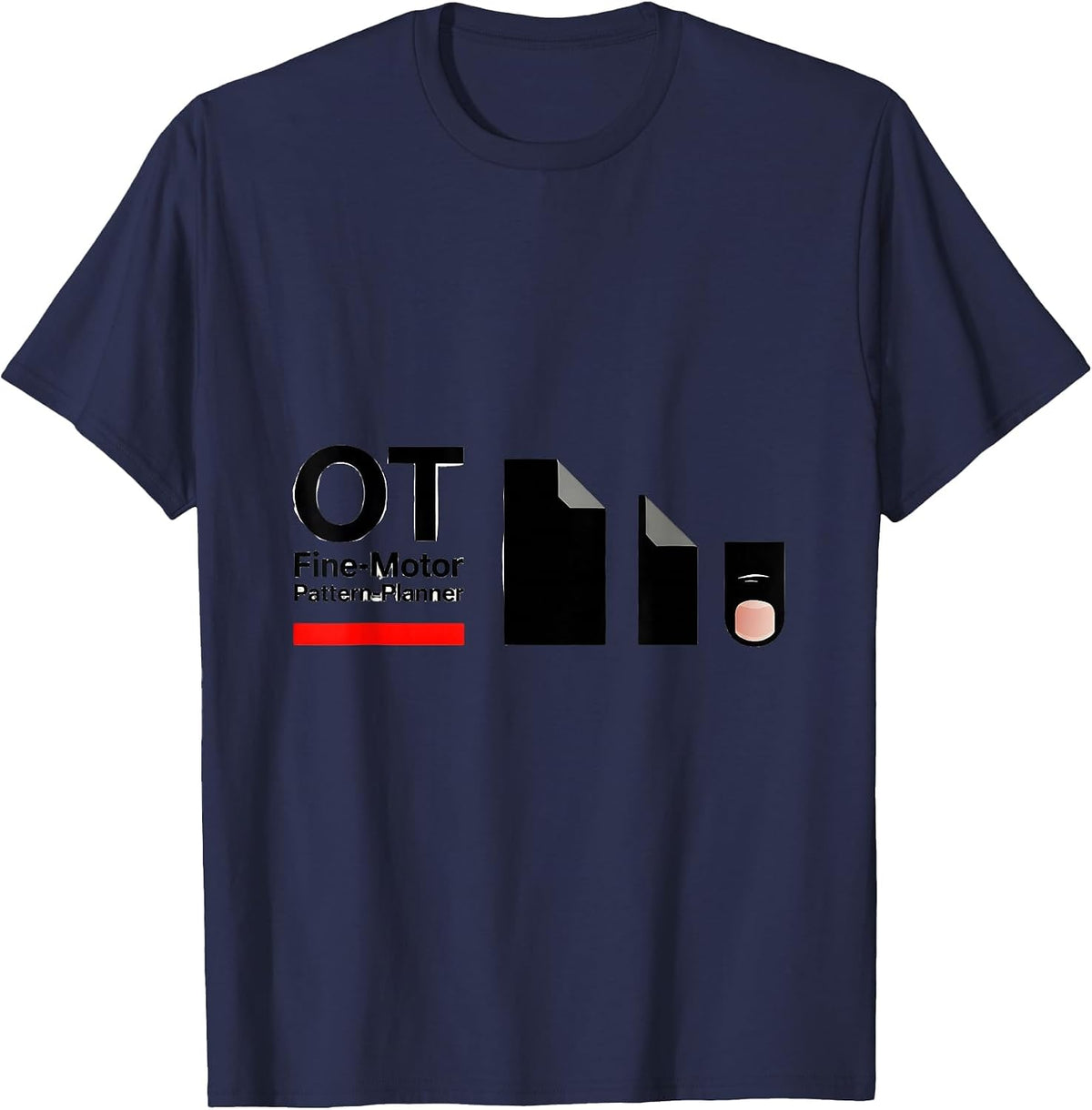 Men's OT Fine-Motor Pattern-Planner Occupational Therapy OT T-Shirt - Navy Blue