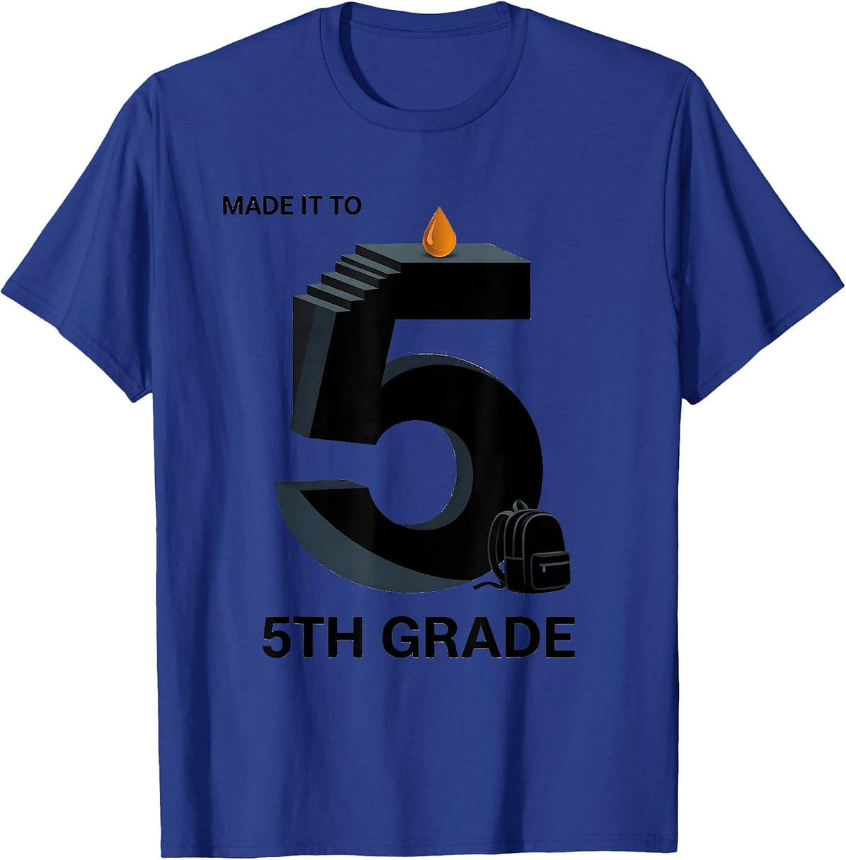 Men's Made It To 5th Grade Groovy Back To School First Day of T-Shirt - Royal Blue