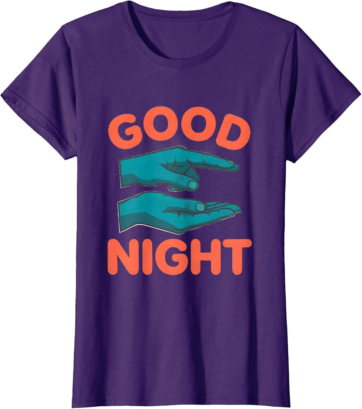 Women's GOOD NIGHT ASL Sign Language Teacher Gift SPED Awareness T-Shirt - Purple