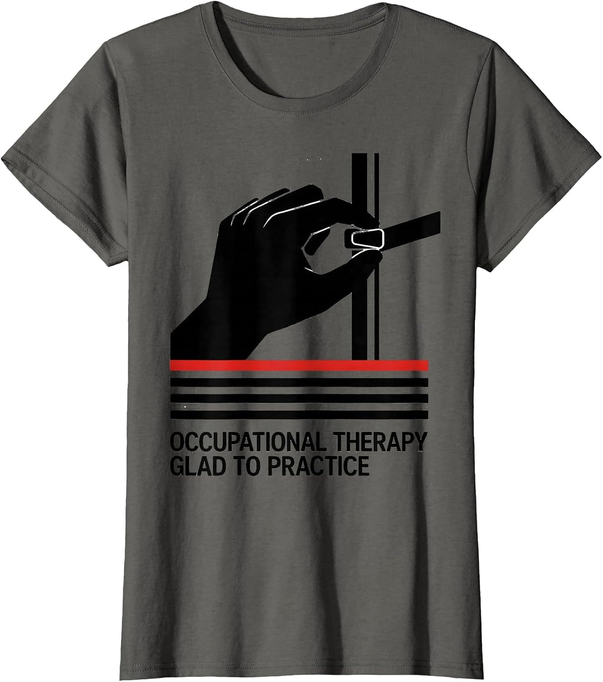 Women's Occupational Therapy Glad To Practice Modernist OT T-Shirt - Asphalt Grey
