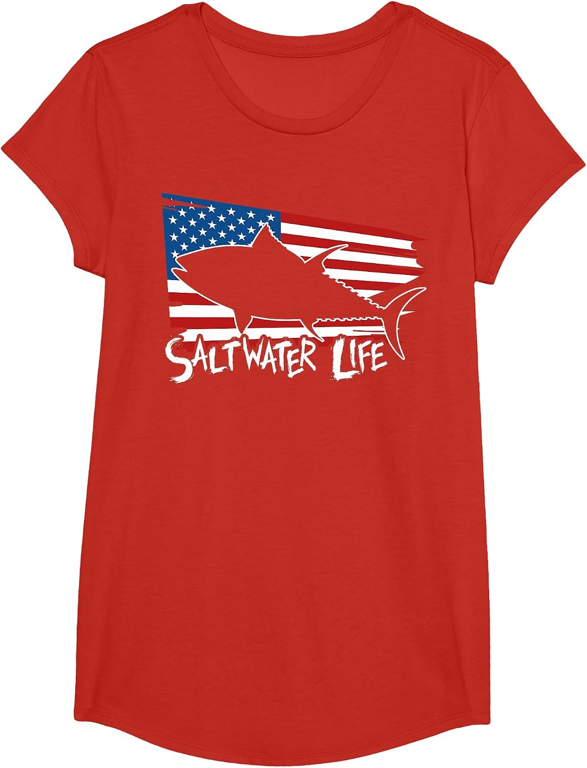 Saltwater Life T-Shirt - Fishing Shirts T-Shirt - Girls Red