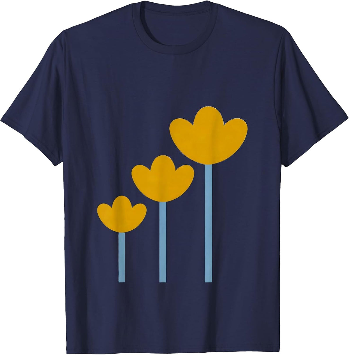 Men's Down Syndrome Awareness Blooming Flowers Design T-Shirt - Navy Blue
