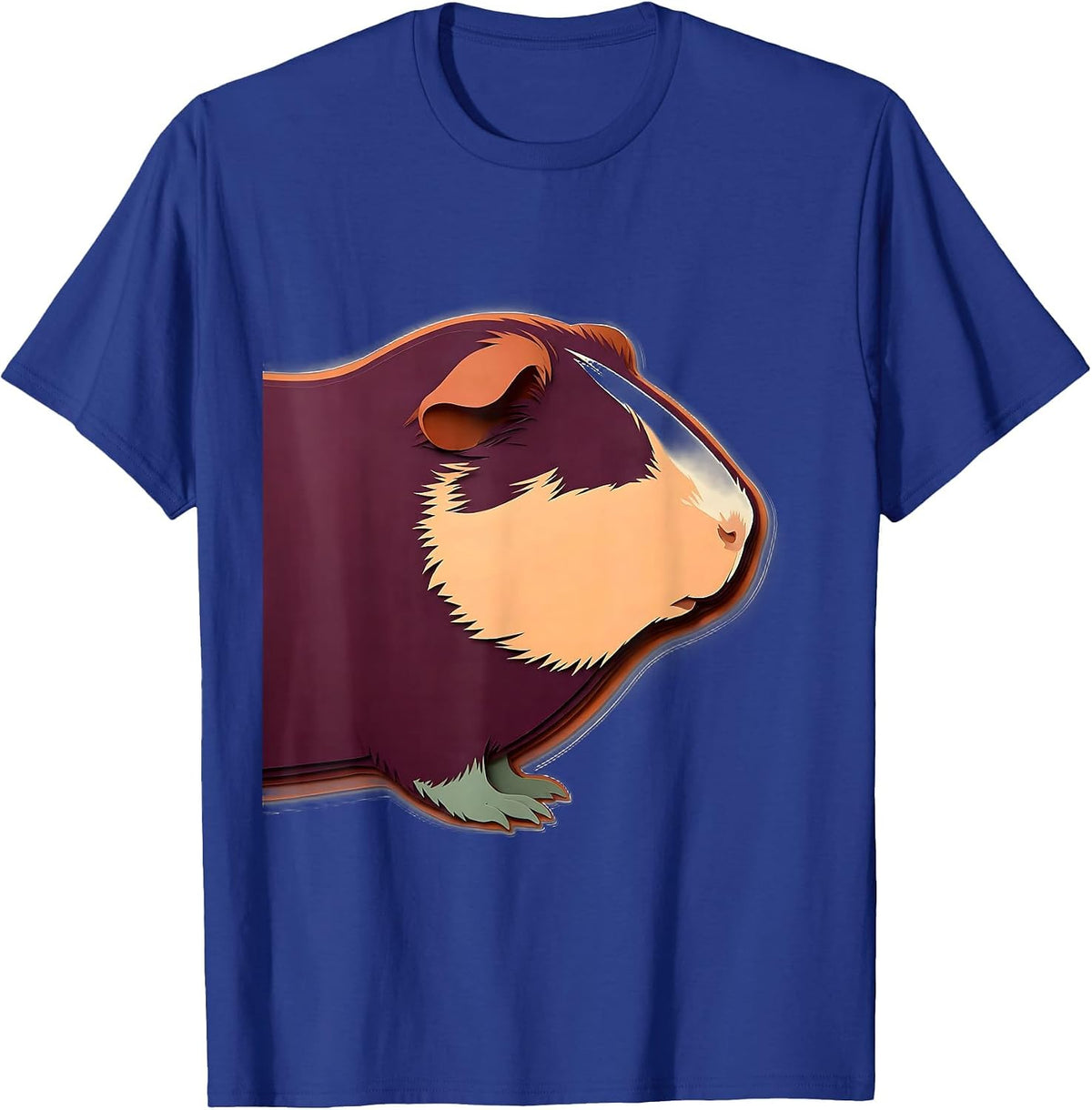 Guinea Pig Loaf Paper Cutout Animal Lover Humor T-Shirt - Royal Blue