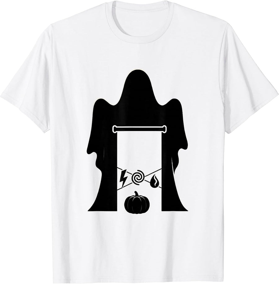 Men's Ghost Gate Halloween School Counselor Mental Health T-Shirt - White