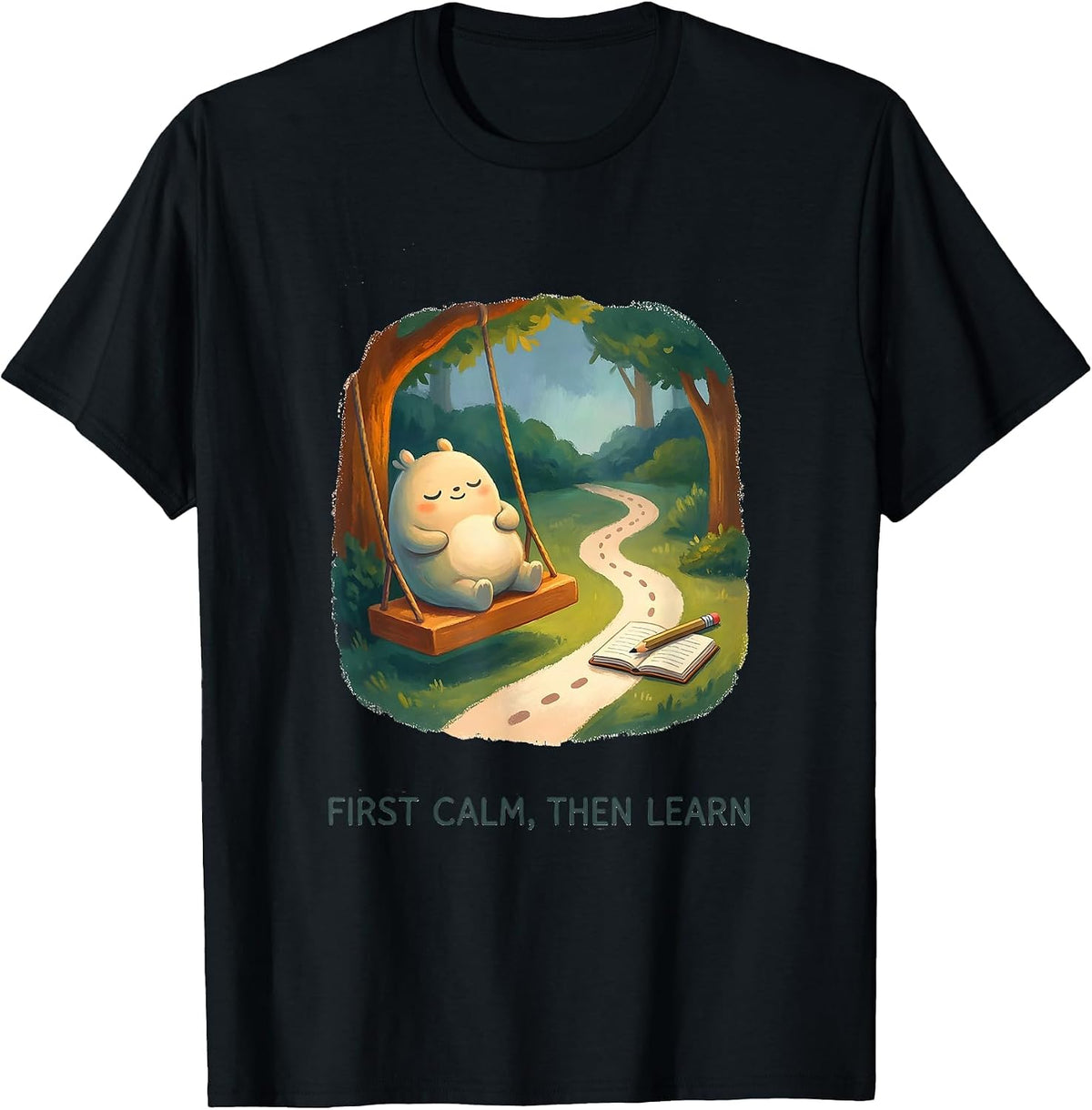 Men's First Calm Then Learn Storybook Occupational Therapy Sensory T-Shirt - Black