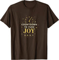 Countdown to Pure Joy New Year's Eve Design T-Shirt - Brown