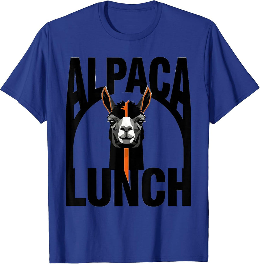 Alpaca Lunch Brutalist Graphic Funny Alpaca Lover Gift T-Shirt - Royal Blue