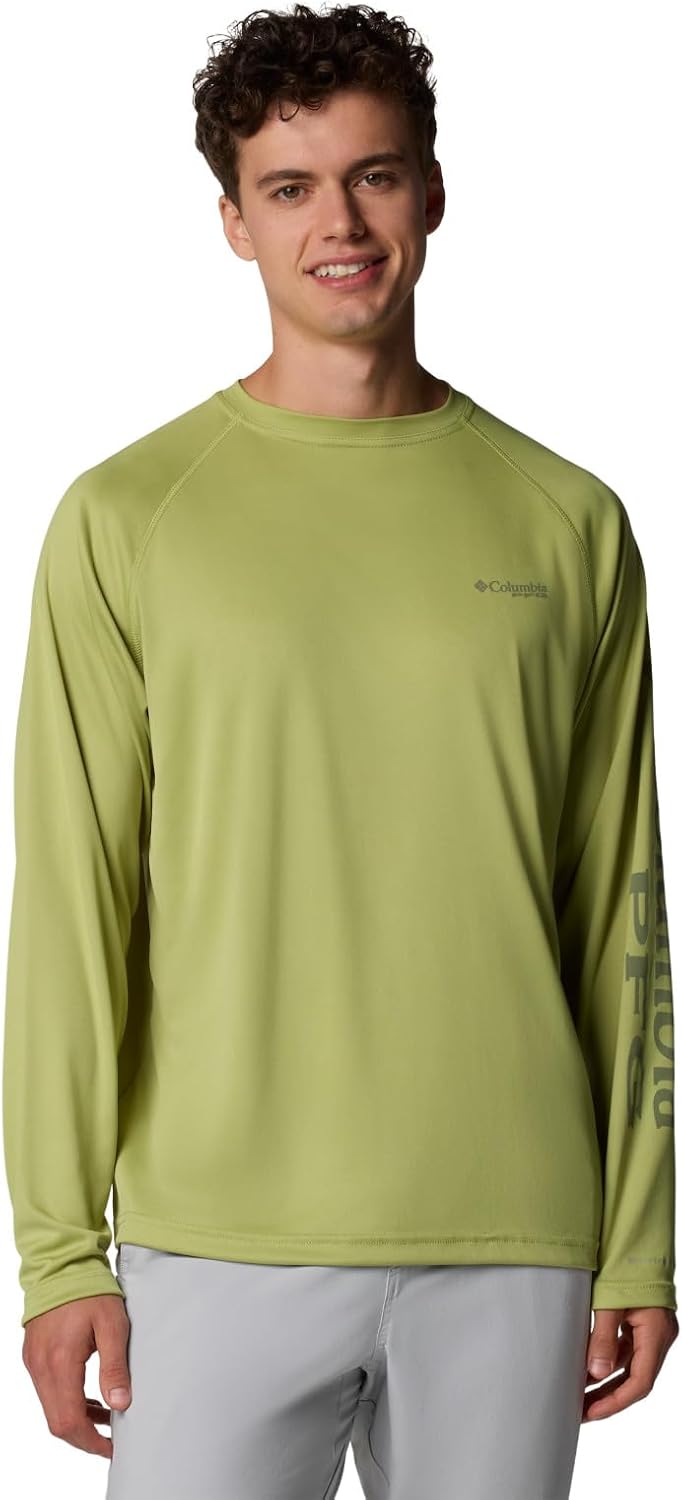 Columbia Men's PFG Terminal Tackle Long Sleeve Shirt - Pear\/Cypress Logo