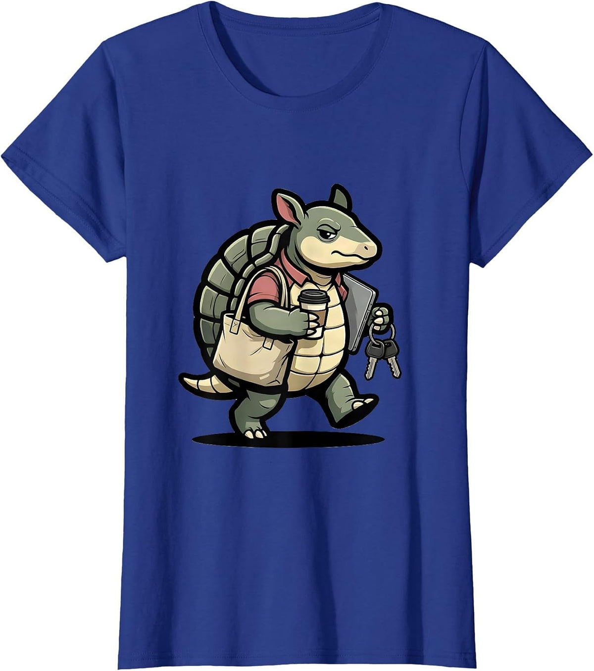 Women's Armadillo Mascot Social Worker Advocacy Humor Work T-Shirt - Royal Blue