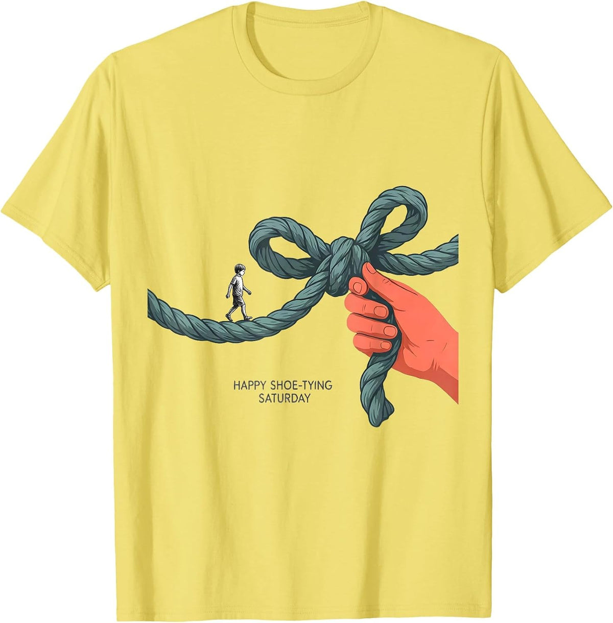 Men's Happy Shoe-Tying Saturday Occupational Therapy OT Assistant T-Shirt - Lemon Yellow