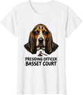 Women's Presiding Officer Basset Court Funny Dog Meme Breed Humor T-Shirt - White