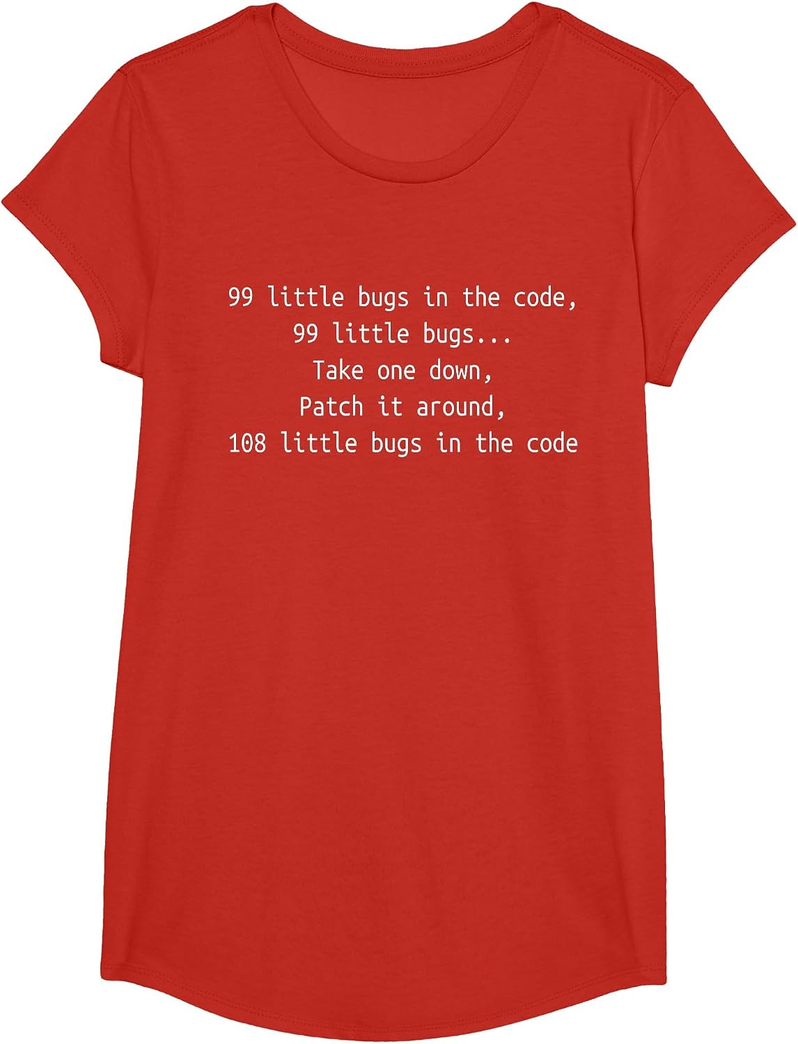 Software Development Humor - 99 Bugs in The Code - T-Shirt T-Shirt - Girls Red