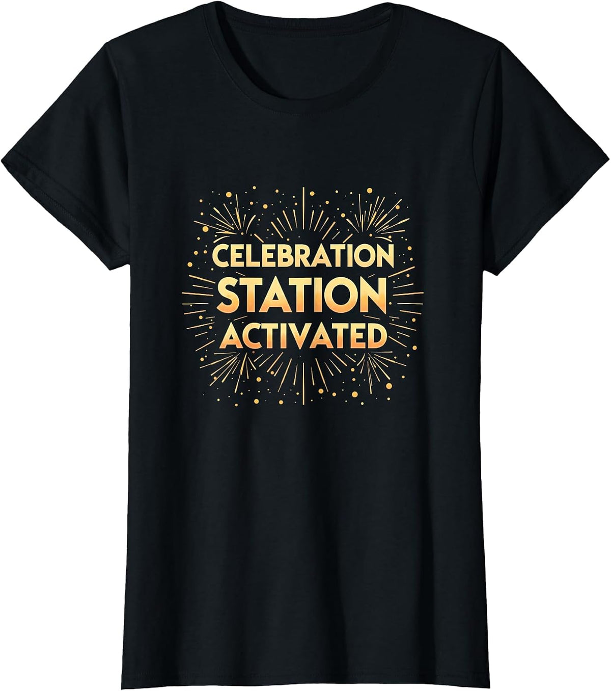 Celebration Station Activated New Years Design T-Shirt - Black