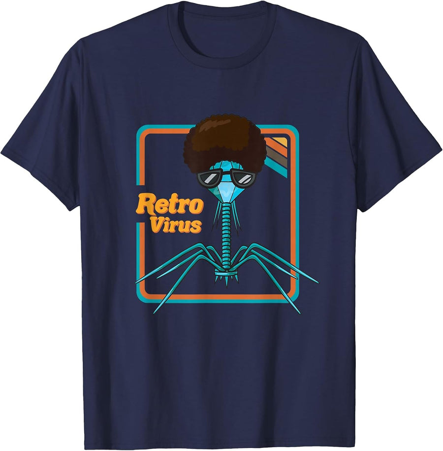 Retrovirus Microbiologist Bacteria Biology Teacher Biologist T-Shirt - Navy Blue