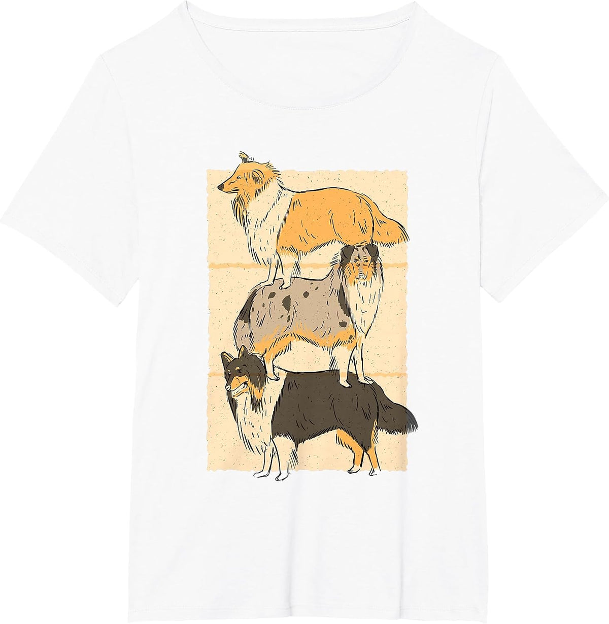 Rough Collie Dogs T-Shirt - White