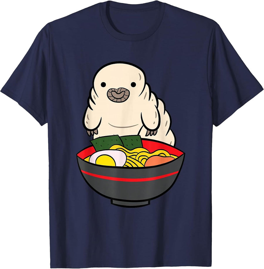 Funny Tardigrade Lover Tardigrade Ramen T-Shirt - Navy Blue