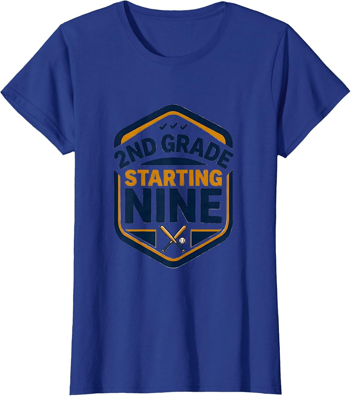 Women's 2nd Grade Starting Nine Back To School Baseball Drip T-Shirt - Royal Blue