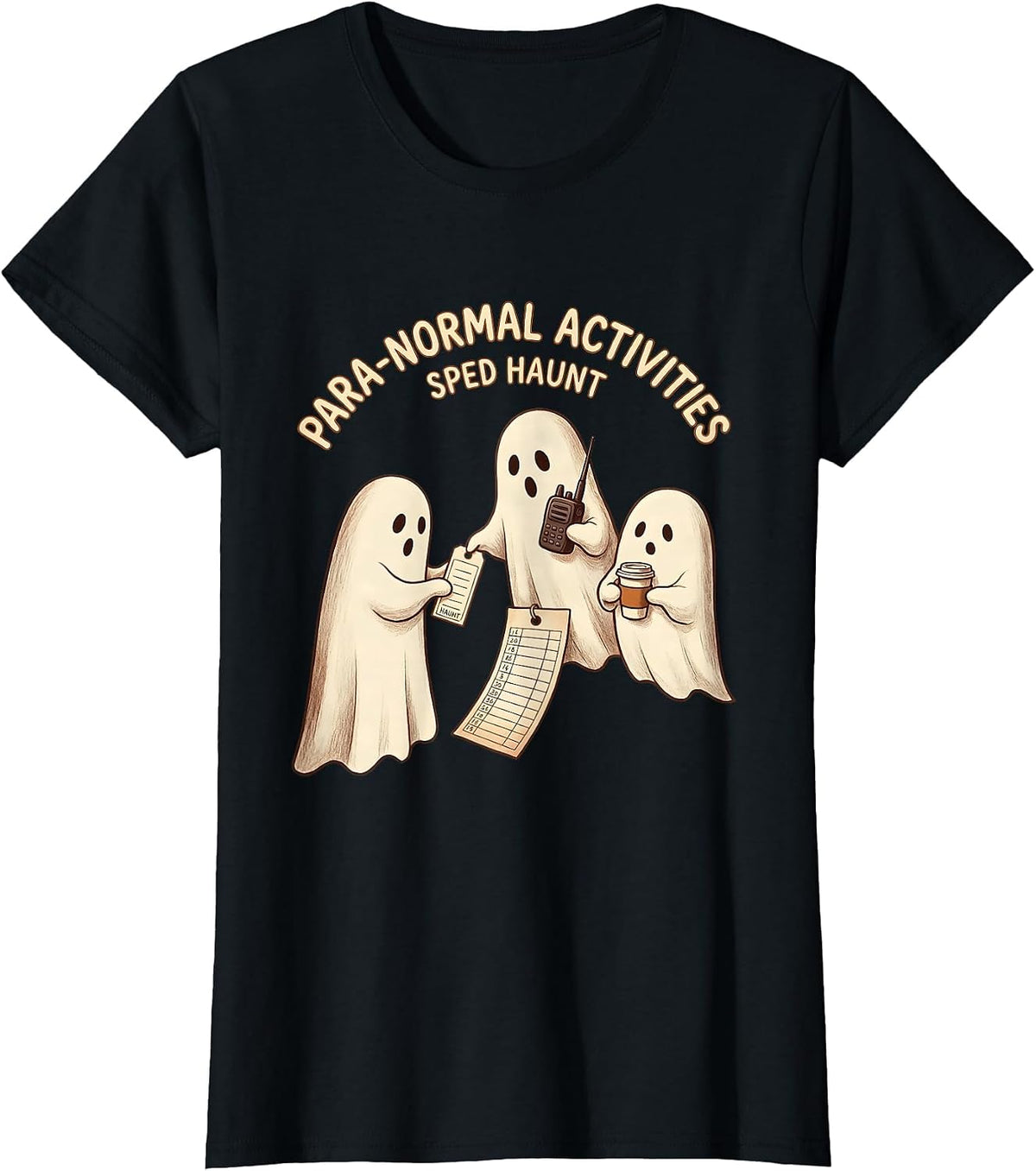 Para-Normal Activities SPED Haunt Ghost Teacher Halloween T-Shirt - Black