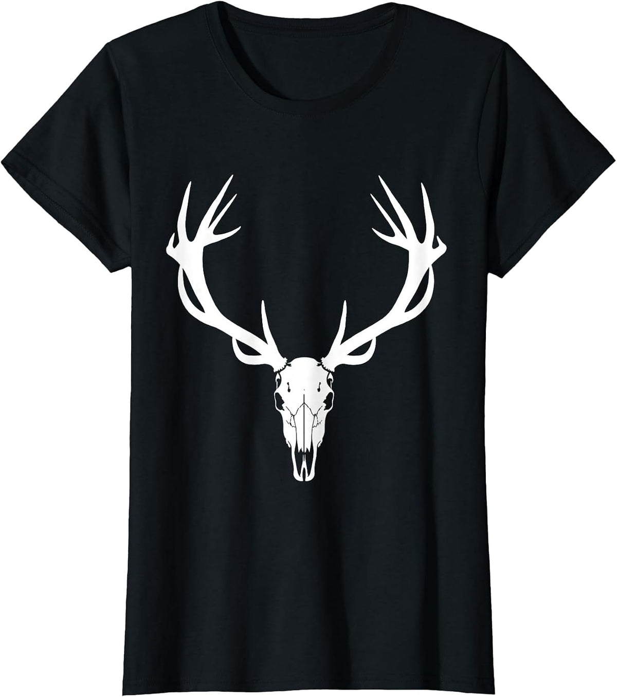 Bull Elk Skull Massive Antler Rack Hunting Design T-Shirt - Black