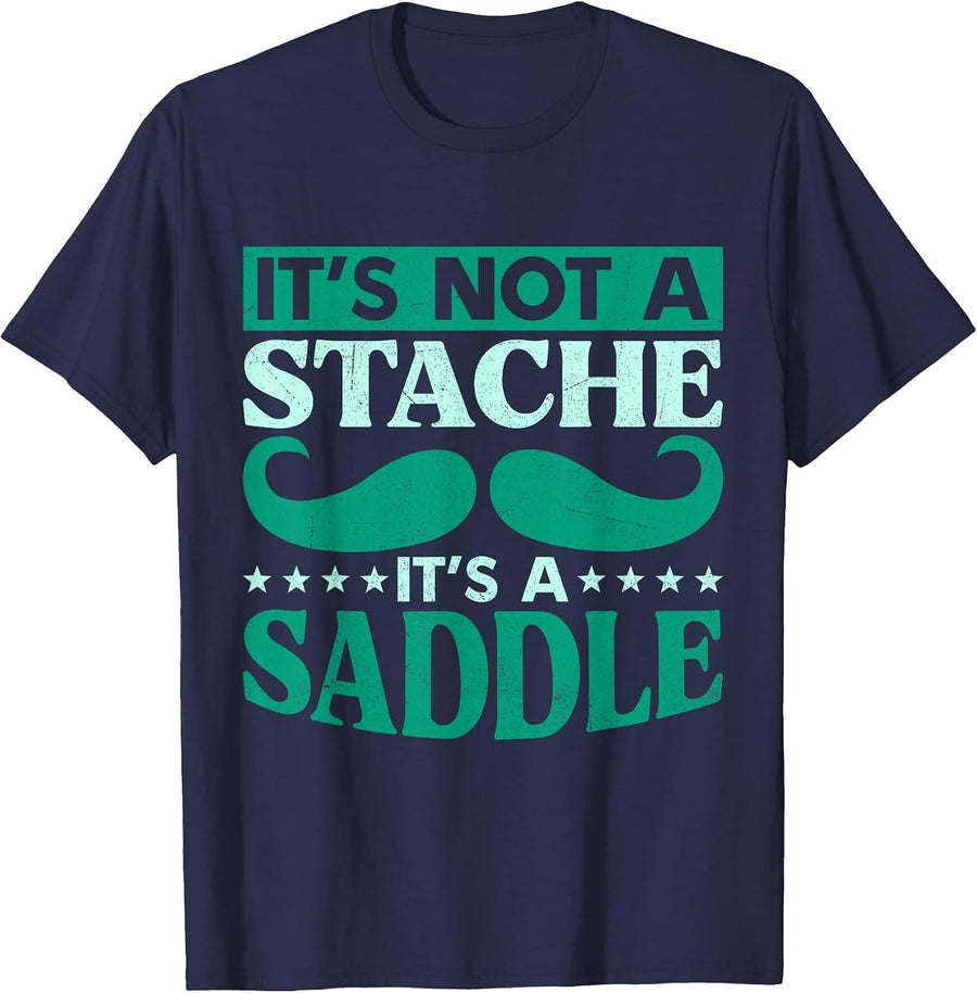 Funny Mustache Beard Men T-Shirt - Navy Blue